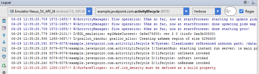 android activity life cycle example output 7