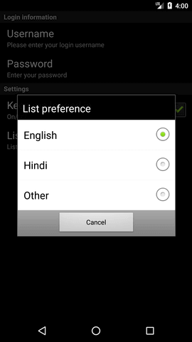 android preference example output 3