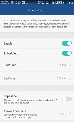 Do Not Disturb in Android