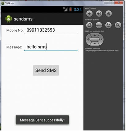 android send sms example output 2