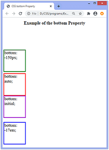CSS bottom property