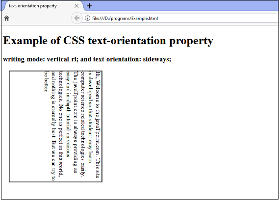 CSS text-orientation property