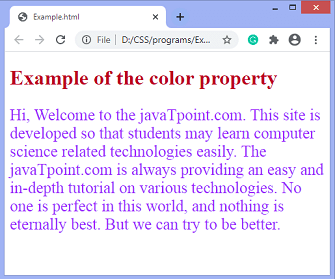 How to change text color in CSS