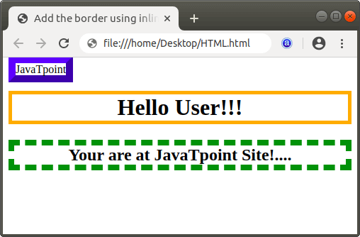 How to add border in Html