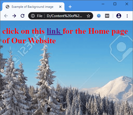 HTML Background Image