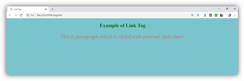 HTML link tag