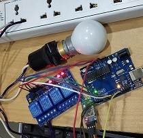 IoT project of controlling home light using Bluetooth module, Arduino device, and 4 Channel relay module