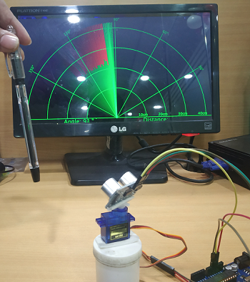 IoT project of Sonar system using Ultrasonic Sensor HC-SR04 and Arduino device