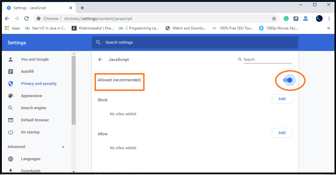 How to enable JavaScript in my browser