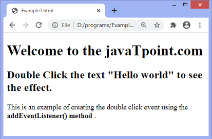 JavaScript dblclick event