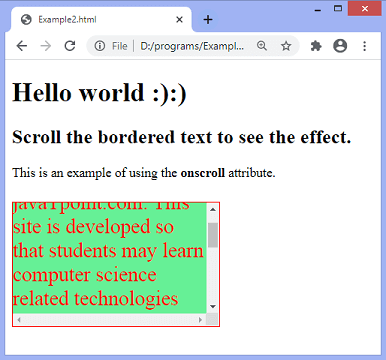 JavaScript scroll