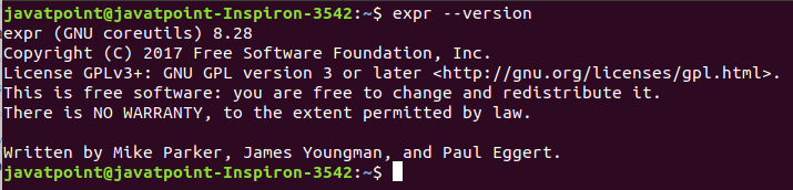 Linux expr command