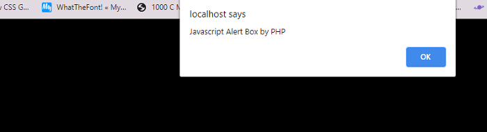 PHP alert