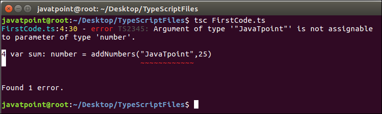 TypeScript First Program