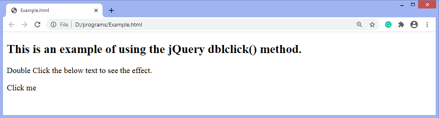 jQuery dblclick() method