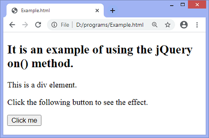 jQuery on() method