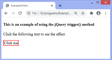 jQuery trigger() method