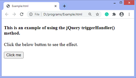 jQuery triggerHandler() method