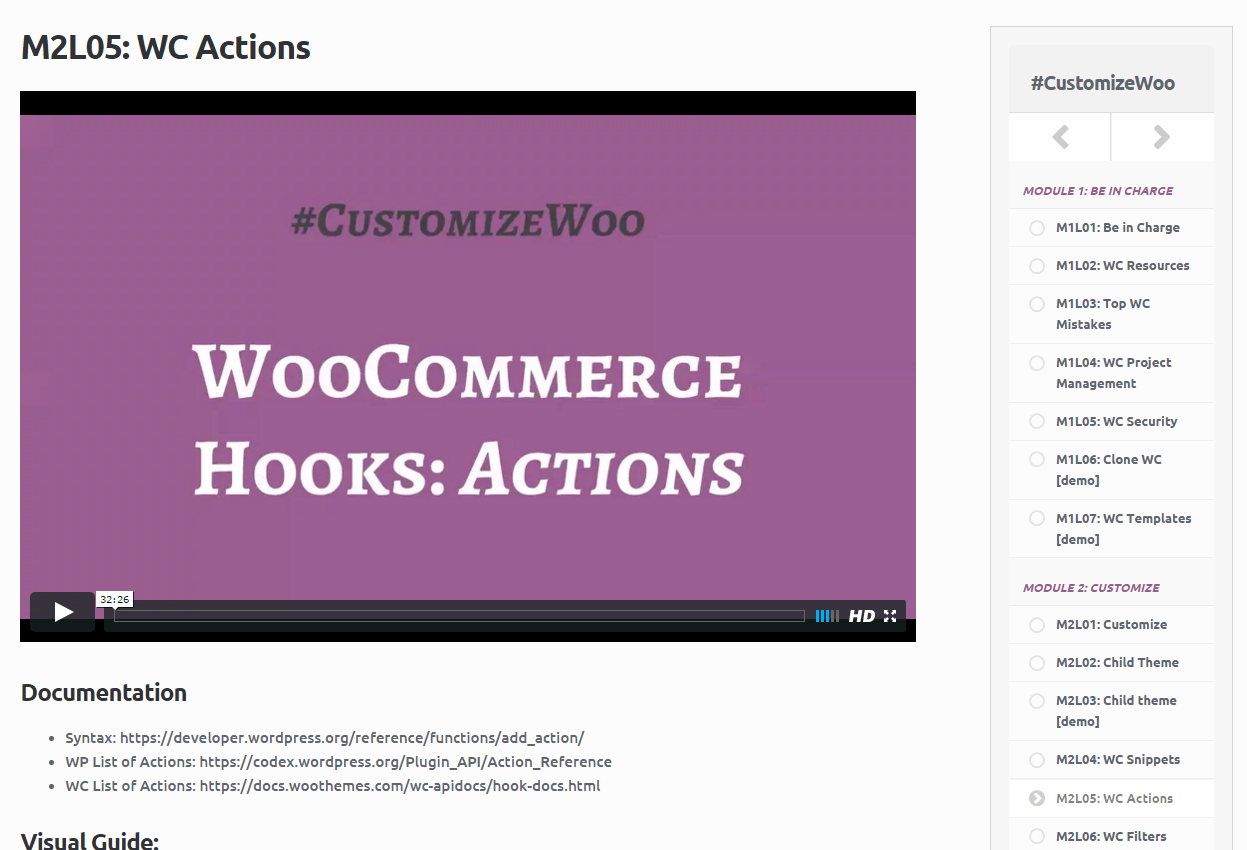 #CustomizeWoo: how lessons look like