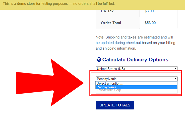 WooCommerce State Dropdown @ Cart Shipping Calculator